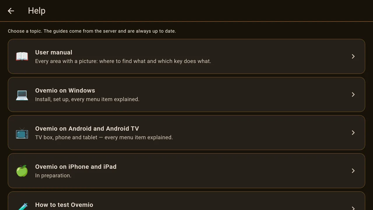 Settings &rarr; Help.